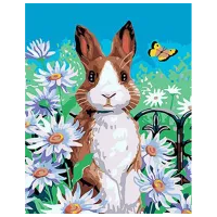 Картина по номерам Strateg Кролик в ромашках SS1002 40 x 30 cm / Вертикальная