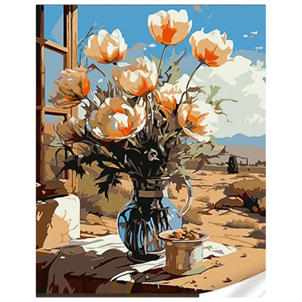 Pictură pe numere Strateg Maci delicați pe pervazul ferestrei SS1034 40 x 30 cm / Verticală photo 1 Pictură pe numere Strateg Maci delicați pe pervazul ferestrei SS1034 40 x 30 cm / Verticală photo 1