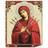 Картина по номерам Strateg Семистрельная икона Божией Матери SS1097 40 x 30 cm / Вертикальная