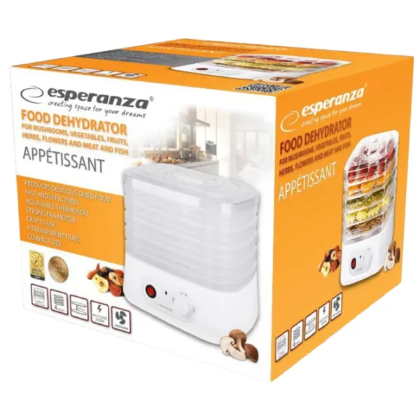 Uscător de fructe și legume Esperanza EKD004  250 W / White photo 3