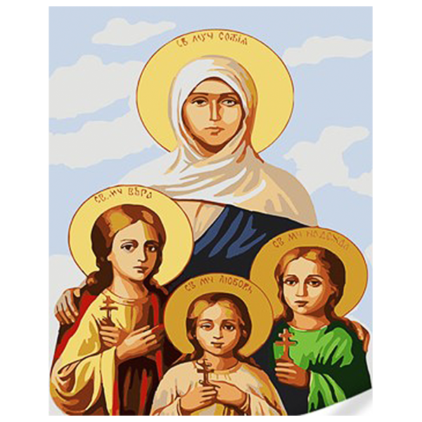 Картина по номерам Strateg Вера, Надежда, Любовь и их мать София SS1118 40 x 30 cm / Вертикальная photo 1 Картина по номерам Strateg Вера, Надежда, Любовь и их мать София SS1118 40 x 30 cm / Вертикальная photo 1