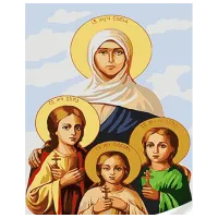 Картина по номерам Strateg Вера, Надежда, Любовь и их мать София SS1118 40 x 30 cm / Вертикальная