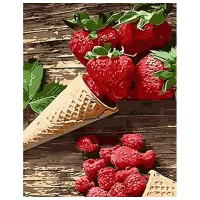 Pictură pe numere Strateg Înghețată cu fructe de padure SS1005 40 x 30 cm / Verticală