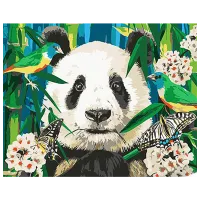 Картина по номерам Strateg Рай для панды SS1054 40 x 30 cm / Горизонтальная
