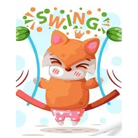 Картина по номерам Strateg Лисенок на качелях SS1074 40 x 30 cm / Вертикальная