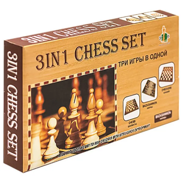 Настольная игра Insportline 3в1 3+/ Шахматы photo 1