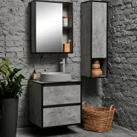 Шкаф с умывальником Montebella Loft Настенная / ЛДСП / Серый photo 3