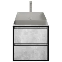 Шкаф с умывальником Montebella Loft Настенная / ЛДСП / Серый