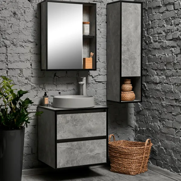 Dulap cu lavoar Montebella Loft Pe perete / PAL / Black photo 3