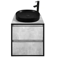 Шкаф с умывальником Montebella Loft Настенная / ЛДСП / Черный