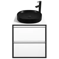 Шкаф с умывальником Montebella Eclipse Настенная / ЛДСП / Черный