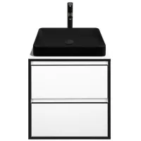 Шкаф с умывальником Montebella Eclipse Настенная / ЛДСП / Черный