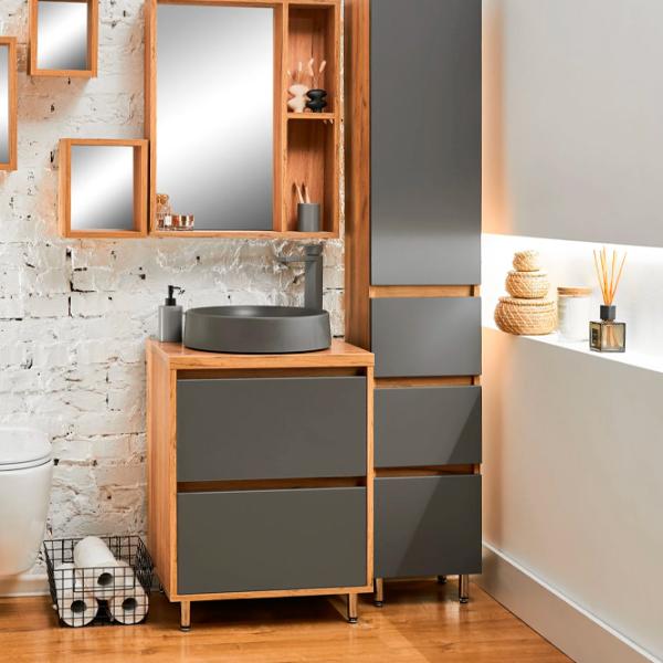 Dulap cu lavoar Montebella Spirit Pe podea / PAL / Gray photo 2