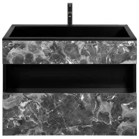 Dulap cu lavoar Montebella Enzo Nero Pe perete / PAL / Black