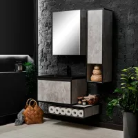 Dulap cu lavoar Montebella Loft Pe perete / PAL / Gray photo 3