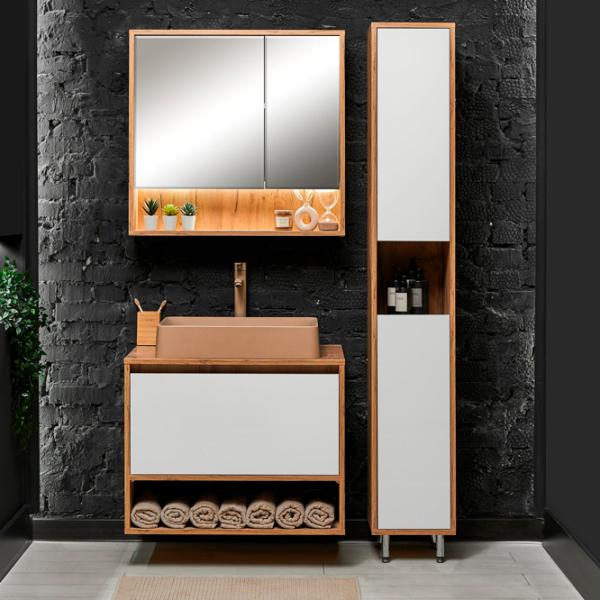 Dulap cu lavoar Montebella Sirius Pe perete / PAL / Brown photo 3