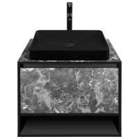 Dulap cu lavoar Montebella Nero Pe perete / PAL / Black