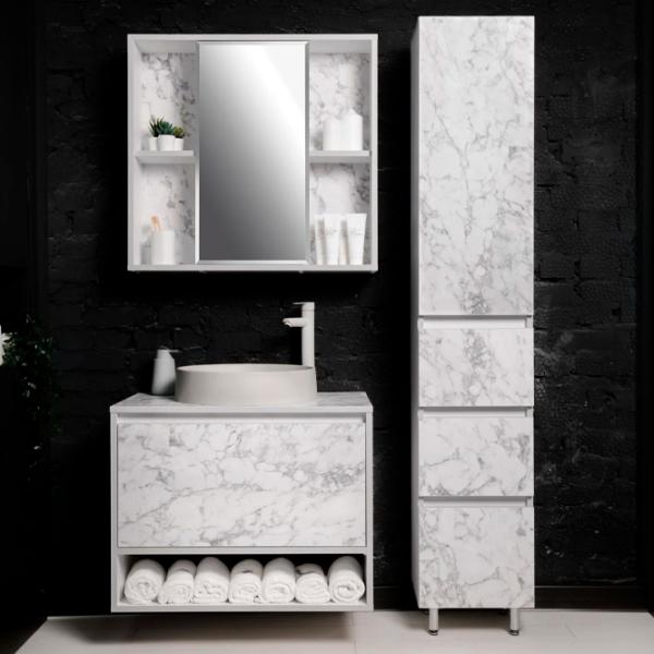 Dulap cu lavoar Montebella Bianco Pe perete / PAL / Gray photo 3