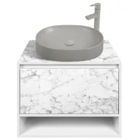 Dulap cu lavoar Montebella Bianco Pe perete / PAL / Gray