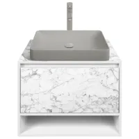 Dulap cu lavoar Montebella Bianco Pe perete / PAL / Gray