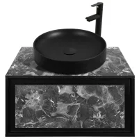 Dulap cu lavoar Montebella Nero Pe perete / PAL / Black