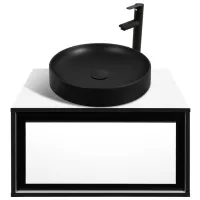 Шкаф с умывальником Montebella Eclipse Настенная / ЛДСП / Черный