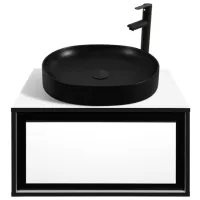 Шкаф с умывальником Montebella Eclipse Настенная / ЛДСП / Черный