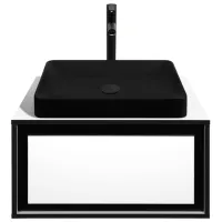 Шкаф с умывальником Montebella Eclipse Настенная / ЛДСП / Черный