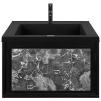 Dulap cu lavoar Montebella Nero Pe perete / PAL / Black