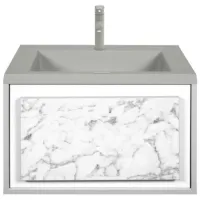 Dulap cu lavoar Montebella Bianco Pe perete / PAL / Gray