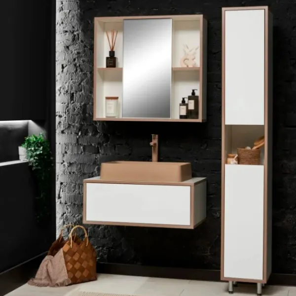 Dulap cu lavoar Montebella Terra Pe perete / PAL / Beige photo 2