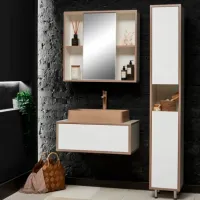 Dulap cu lavoar Montebella Terra Pe perete / PAL / Beige photo 2