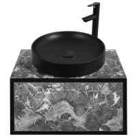 Dulap cu lavoar Montebella Nero Pe perete / PAL / Black