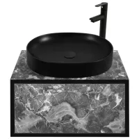 Dulap cu lavoar Montebella Nero Pe perete / PAL / Black