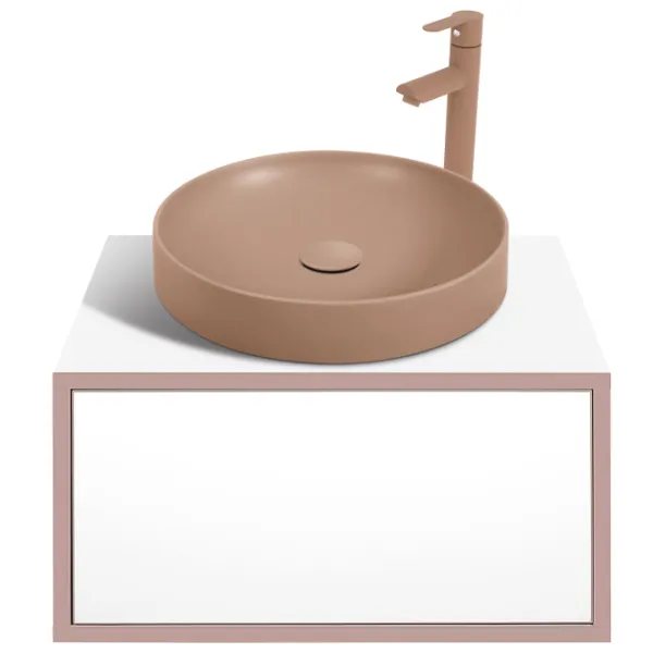 Dulap cu lavoar Montebella Terra Pe perete / PAL / Beige photo 1
