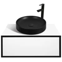 Шкаф с умывальником Montebella Eclipse Настенная / ЛДСП / Черный