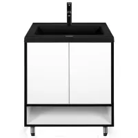 Шкаф с умывальником Montebella Eclipse Напольная / ЛДСП / Черный