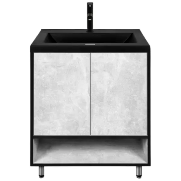 Dulap cu lavoar Montebella Loft Pe podea / PAL / Black photo 1