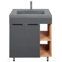 Dulap cu lavoar Montebella Terra Pe podea / PAL / Gray
