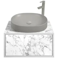 Dulap cu lavoar Montebella Bianco Pe perete / PAL / Gray