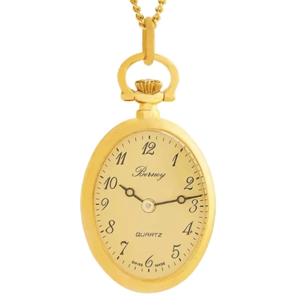 Lanț cu ceas pentru femei BERNEY 3188 Inox / Golden & Purple photo 1
