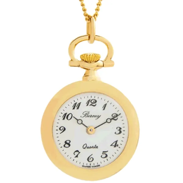 Lanț cu ceas pentru femei BERNEY 3035 Inox / Golden & Purple photo 1