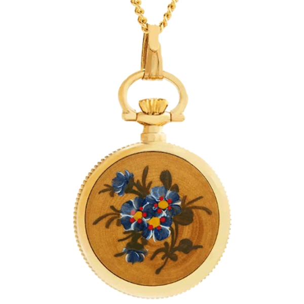 Цепочка с часами для женщин BERNEY 3949 Blue Flowers нерж. сталь / Golden photo 2 Цепочка с часами для женщин BERNEY 3949 Blue Flowers нерж. сталь / Golden photo 2