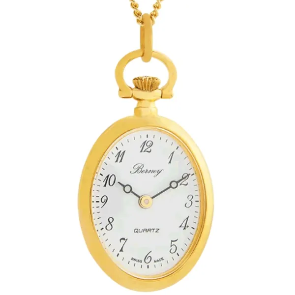 Lanț cu ceas pentru femei BERNEY 3188 Rose Inox / Golden photo 1