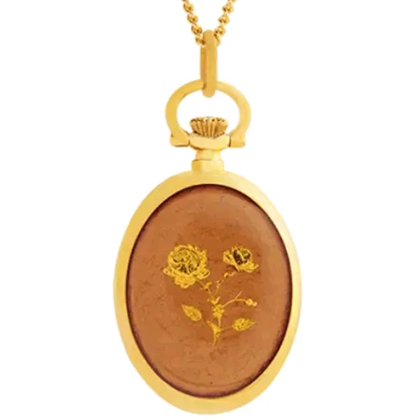 Lanț cu ceas pentru femei BERNEY 3188 Rose Inox / Golden photo 2