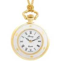 Цепочка с часами для женщин BERNEY 3016  нерж. сталь / Белое золото