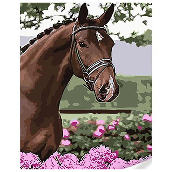 Pictură pe numere Strateg Cal printre bujori SS1032 40 x 30 cm / Verticală photo 1 Pictură pe numere Strateg Cal printre bujori SS1032 40 x 30 cm / Verticală photo 1