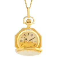 Цепочка с часами для женщин BERNEY 3155 нерж. сталь / Золотистый