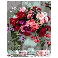 Картина по номерам Strateg Роскошный букет SS1105 40 x 30 cm / Вертикальная