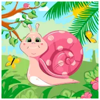 Картина по номерам Strateg Улитка с бабочками ES0823 30 x 30 см / Вертикальная